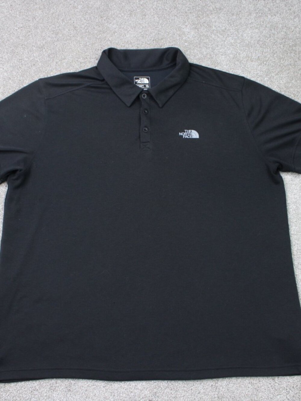 The North Face Polo Shirt Mens 2XL XXL Black Flash Dry Polyester Short Sleeve